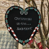 Lg Personalised Christmas Heart with Holly 5424