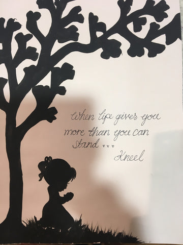Silhouette with Tree in Md Frame - Child Kneeling 5515