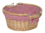 Swing Handle Basket with Red/White Fabric 13705