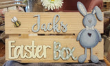 Personalised Easter Crate with Bunny Plaque - Blue 8771