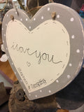 6" Heart with Border - I Love You 5757