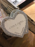 6" Heart with Border - I Love You 5757