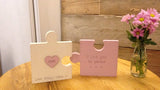 2 Jigsaw Pieces Lg with sm Heart 5884