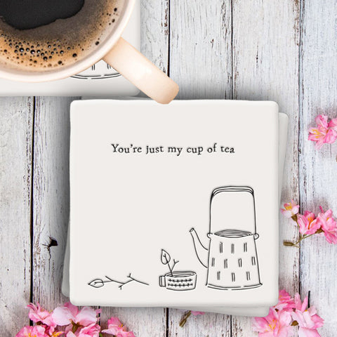 Porcelain Square Coaster - Just my Cup of Tea 9599