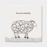 Porcelain Square Coaster - Ewe are Amazing 10217
