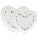 Set of 2 Porcelain Heart Plates 10222