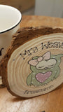 Personalised Wooden Coaster - Owl with Hair Bow 6287