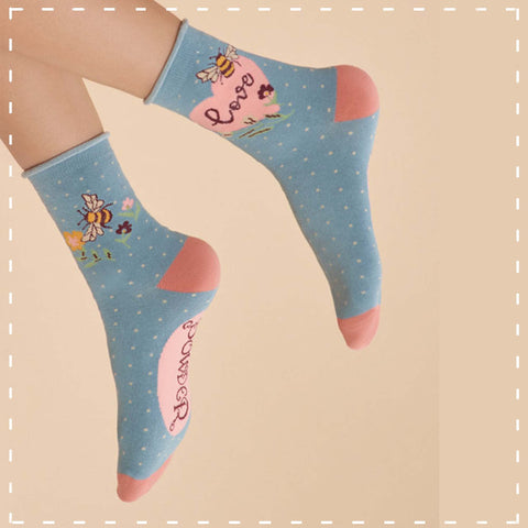 Powder Powder Ankle Sock - Love Bumblebee 14169