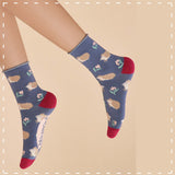 Powder Ankle Sock - Snuffing Hedgehogs in Navy 14170