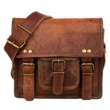 Vintage Style Brown Leather Satchel Small 7519