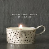 Handled Candle Holder - Dimpled Spots 10228