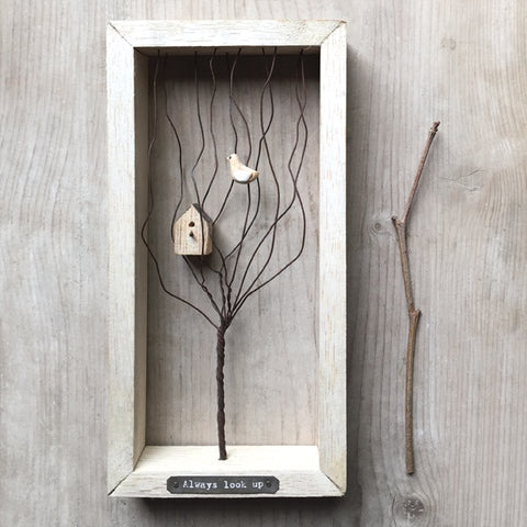 Wire Tree Frame - Bird & House / Look Up 12472