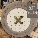 Personalised Wooden Button with String 14.4cm  -  7388