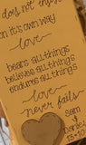 Long Picture Plaque - Love is Patient 7534