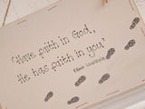 Md Sq Plaque with Footsteps - Have Faith in God 7756
