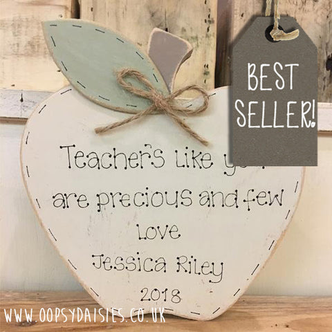 Personalised Teacher Apple Block 7789