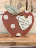 Personalised Teacher Apple Block with Heart 7790