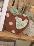 Personalised Teacher Apple Block with Heart 7790