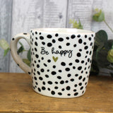 Mug with Black & White Spots - Be Happy 12817