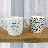 Mug with Black & White Spots - Be Happy 12817