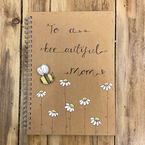Handmade Notebook with Little Daisies - Bee-autiful Mom 9892