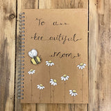 Personalised Notebook BLANK - Little Daisies & Bee 9682