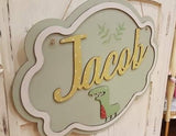 Personalised Elegant Name Plaque Lg - Dinosaur 8511