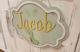 Personalised Elegant Name Plaque Lg - Dinosaur 8511