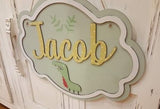 Personalised Elegant Name Plaque Lg - Dinosaur 8511