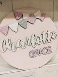 Personalised Round Name Sign Sm - Bunting 8534