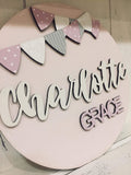 Personalised Round Name Sign Sm - Bunting 8534
