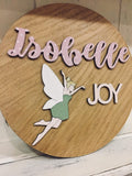 Personalised Round Name Sign Sm - Fairy 8536