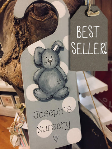 Personalised Door Hanger - Bunny Blue 8539