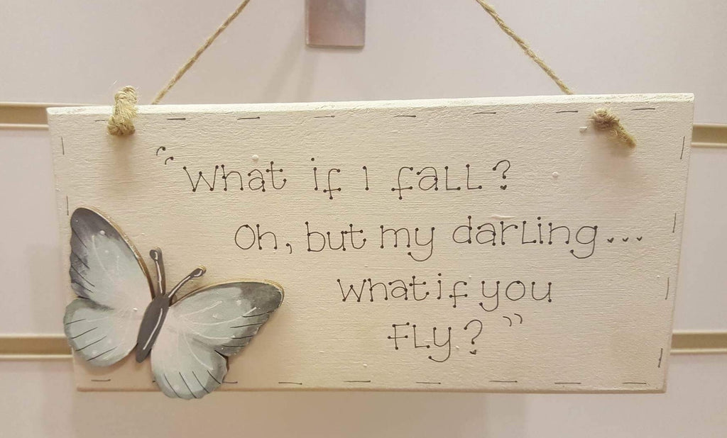 Personalised Long Plaque "What if I fall" 4840