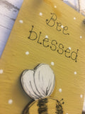 Bees & Daisies Mini Plaque - Bee Blessed  (Also available BLANK) 8620