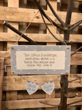 Personalised Long Border Plaque with 2 Hearts 8720