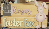 Personalised Easter Crate with Bunny Plaque  - Pink 8770