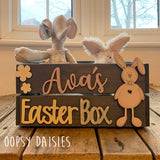 Personalised Easter Crate with Bunny Plaque  - Pink 8770