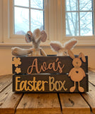 Personalised Easter Crate with Bunny Plaque  - Pink 8770