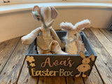 Personalised Easter Crate with Bunny Plaque  - Pink 8770