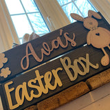 Personalised Easter Crate with Bunny Plaque  - Pink 8770