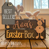 Personalised Easter Crate with Bunny Plaque  - Pink 8770