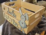 Personalised Easter Crate with Bunny Plaque - Blue 8771