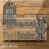 Personalised Easter Crate with Bunny Plaque - Blue 8771