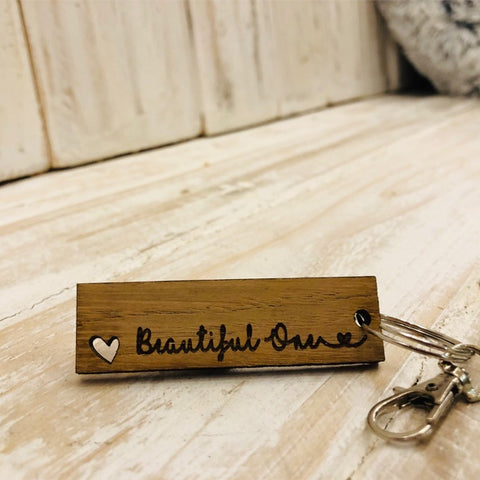 Keyring Tag with Heart - Beautiful One 9048
