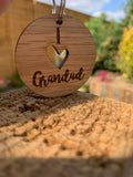 Keyring Round with Cutout - I (heart) Grandad 9064