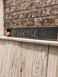 Handmade Long Pallet Sign with Felt Flowers - Welcome 9334