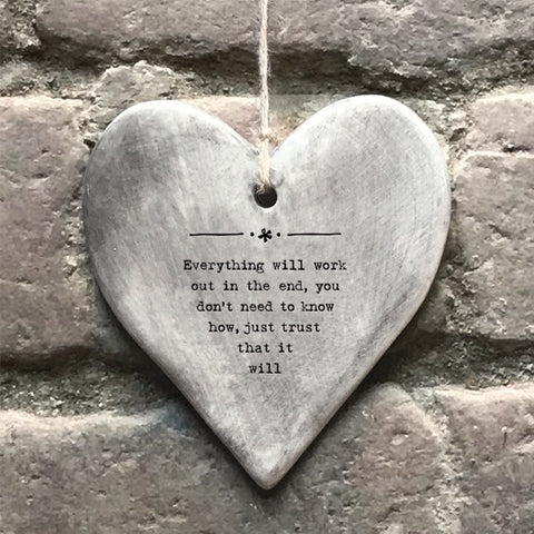 Rustic Hanging Heart - Everything Will 10723