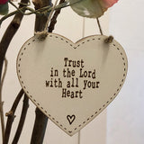 Thick Heart Plaque 10cm - Trust in the Lord 9810