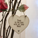Thick Heart Plaque 10cm - Trust in the Lord 9810